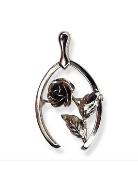 Vintage Bond Boyd Sterling Rose Wishbone Brooch